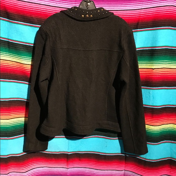 100% Wool Clothes By ReVue Black Jacket Size: XL - Picture 2 of 4